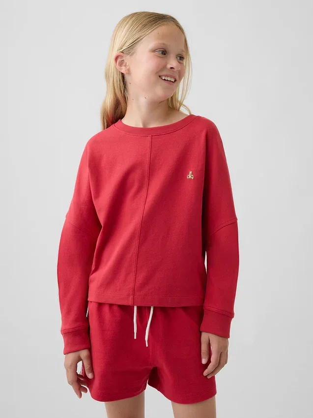 T-shirt enfant oversize épais à coutures apparentes