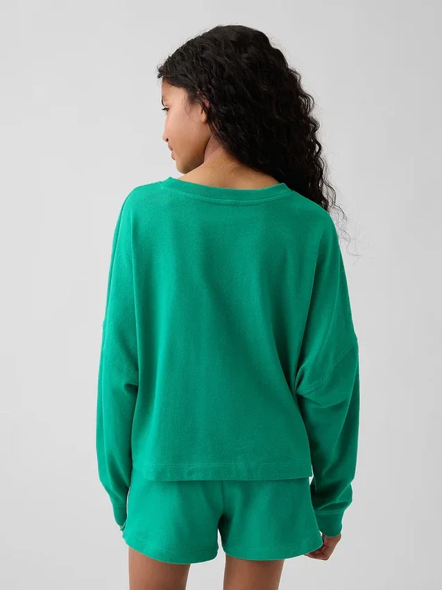 T-shirt enfant oversize épais à coutures apparentes