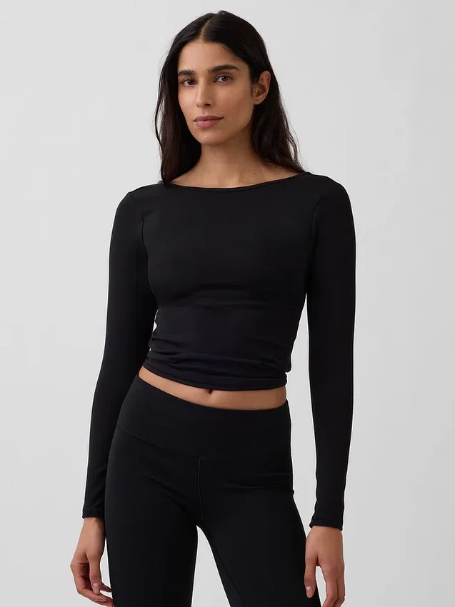 T-shirt GapFit lisse à col bateau