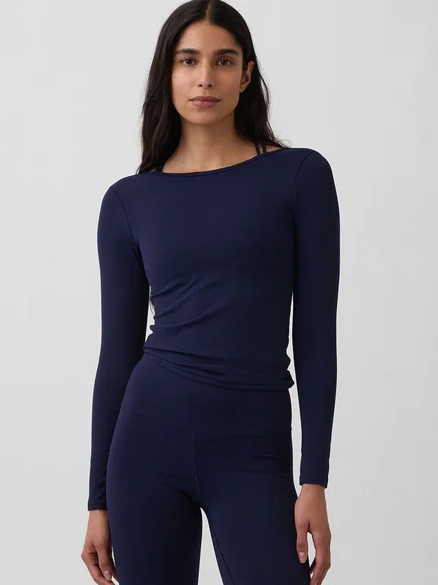 T-shirt GapFit lisse à col bateau