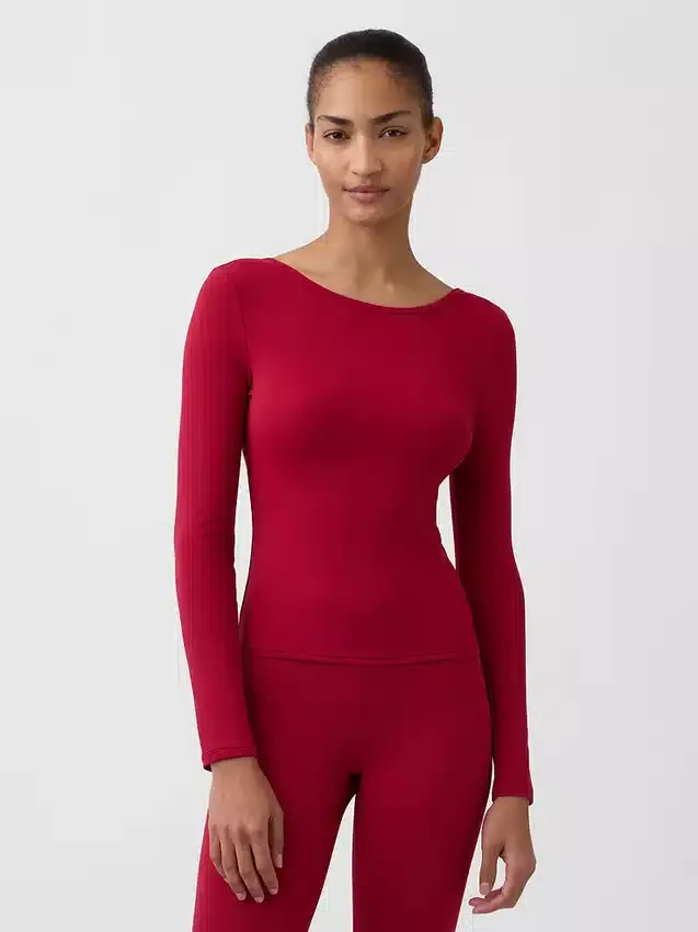 T-shirt GapFit lisse à col bateau