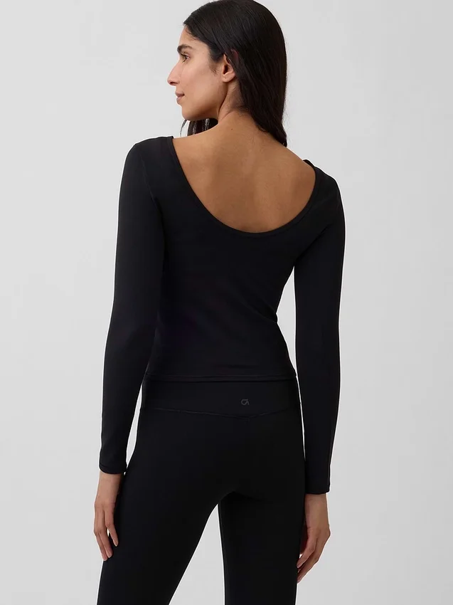 T-shirt GapFit lisse à col bateau