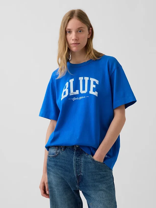 T-shirt « Get Blue » à logo, coupe ample