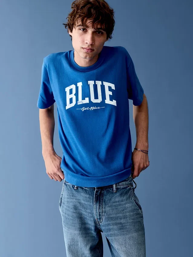T-shirt « Get Blue » à logo, coupe ample
