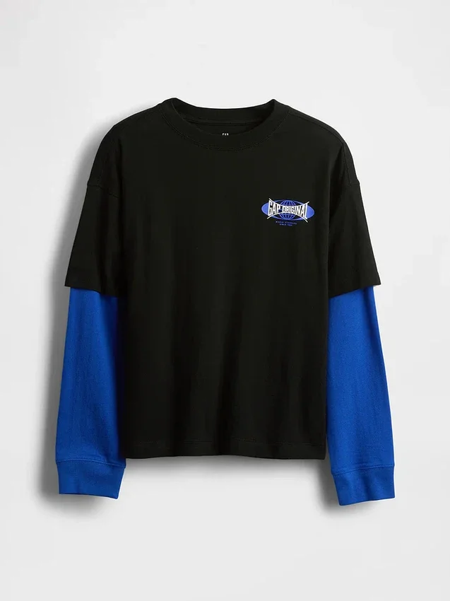 T-shirt graphique 2-en-1 pour enfants