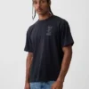 T-shirt graphique ample en coton épais
