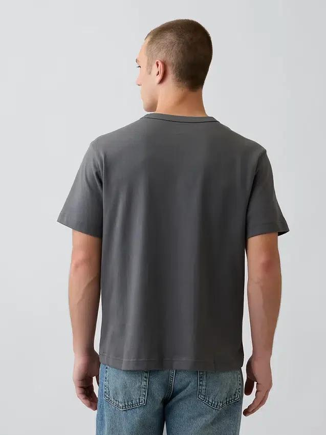 T-shirt graphique ample en coton épais