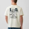 T-shirt graphique ample en coton épais