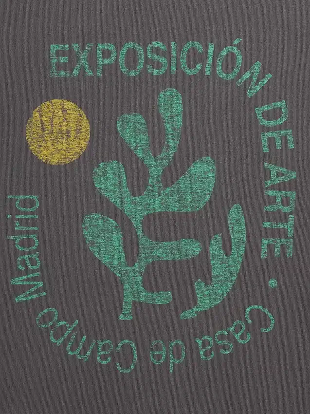 T-shirt graphique ample en coton épais
