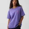 T-shirt graphique ample en coton épais