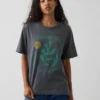 T-shirt graphique ample en coton épais