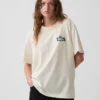 T-shirt graphique ample en coton épais