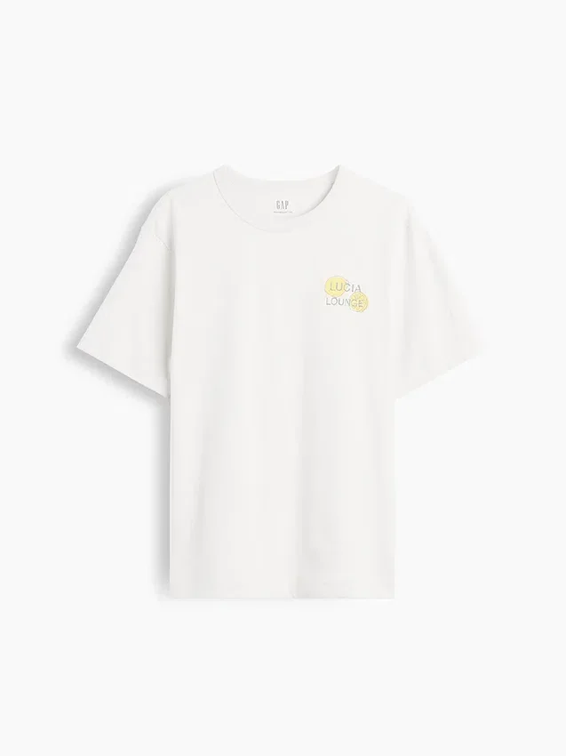 T-shirt graphique ample en coton épais