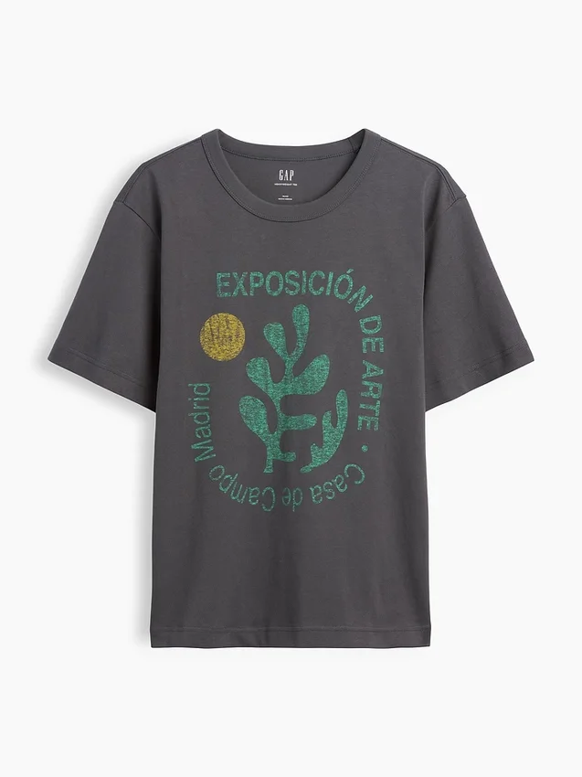T-shirt graphique ample en coton épais