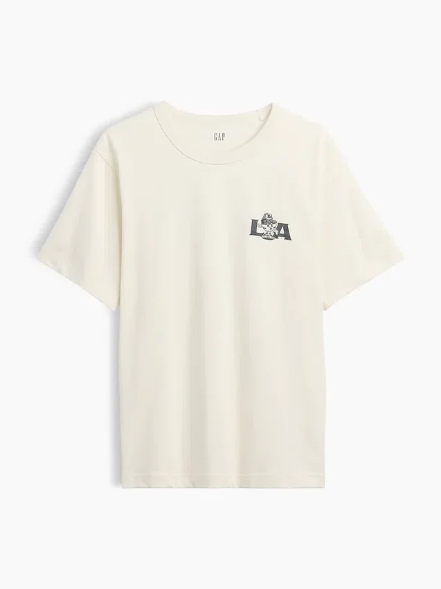 T-shirt graphique ample en coton épais
