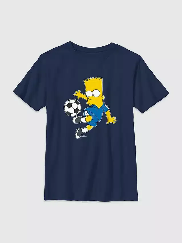 T-shirt graphique « Bart Simpson au foot » pour enfants