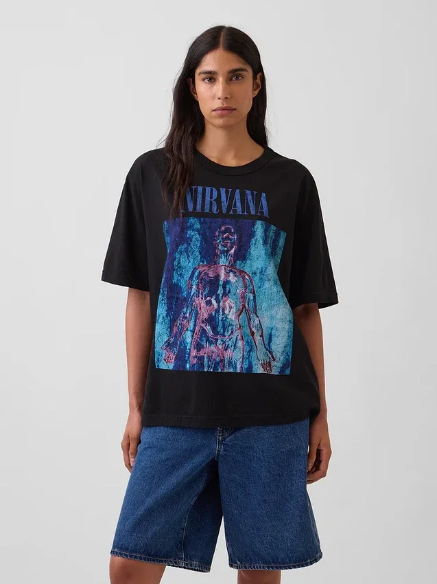 T-shirt graphique court épais Nirvana