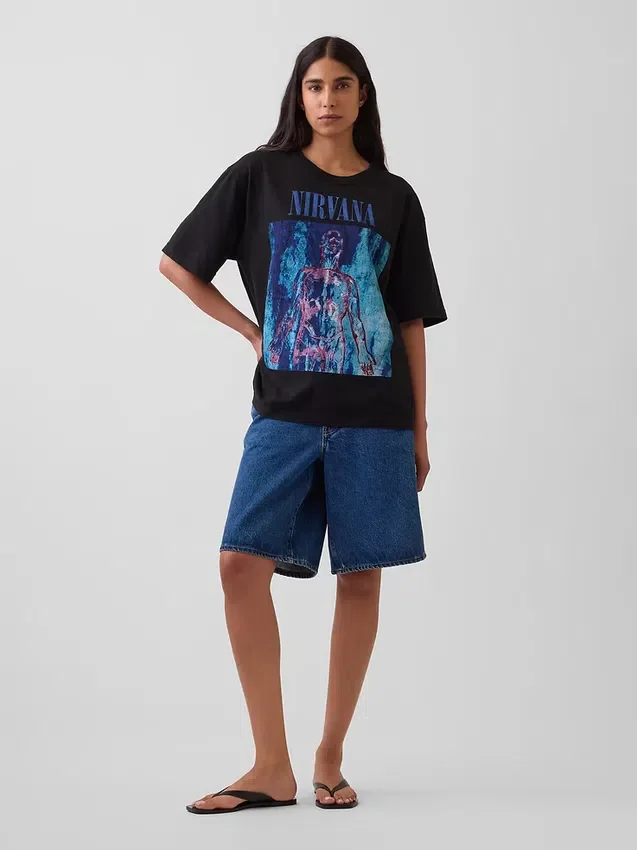 T-shirt graphique court épais Nirvana