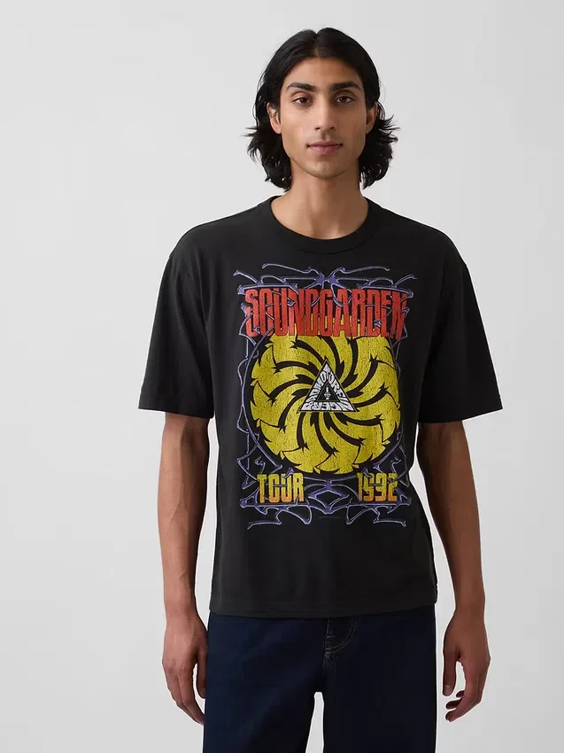 T-shirt graphique court Soundgarden en jersey épais