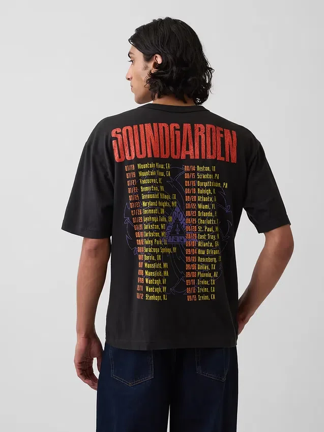 T-shirt graphique court Soundgarden en jersey épais