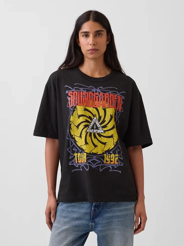 T-shirt graphique court Soundgarden en jersey épais
