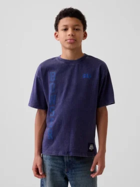 T-shirt graphique décontracté Super Mario pour enfants