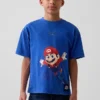 T-shirt graphique décontracté Super Mario pour enfants