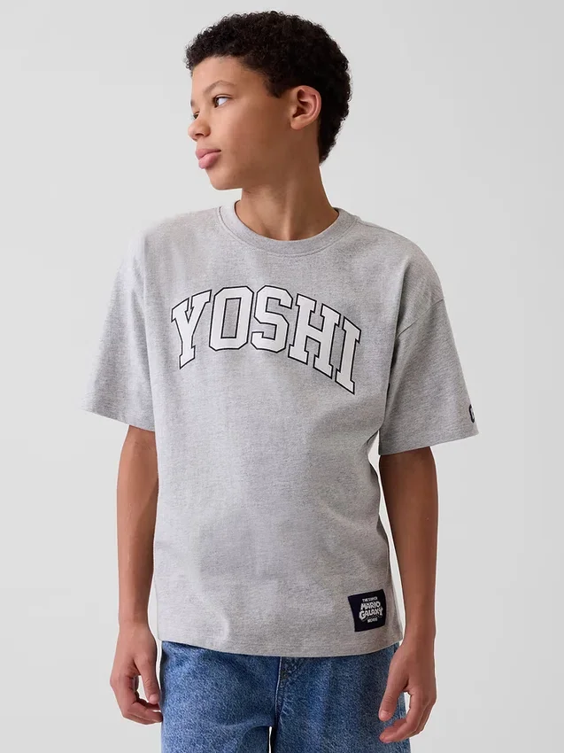 T-shirt graphique décontracté Super Mario pour enfants