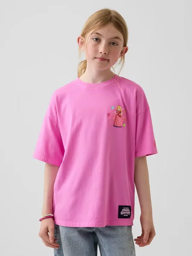 T-shirt graphique décontracté Super Mario pour enfants