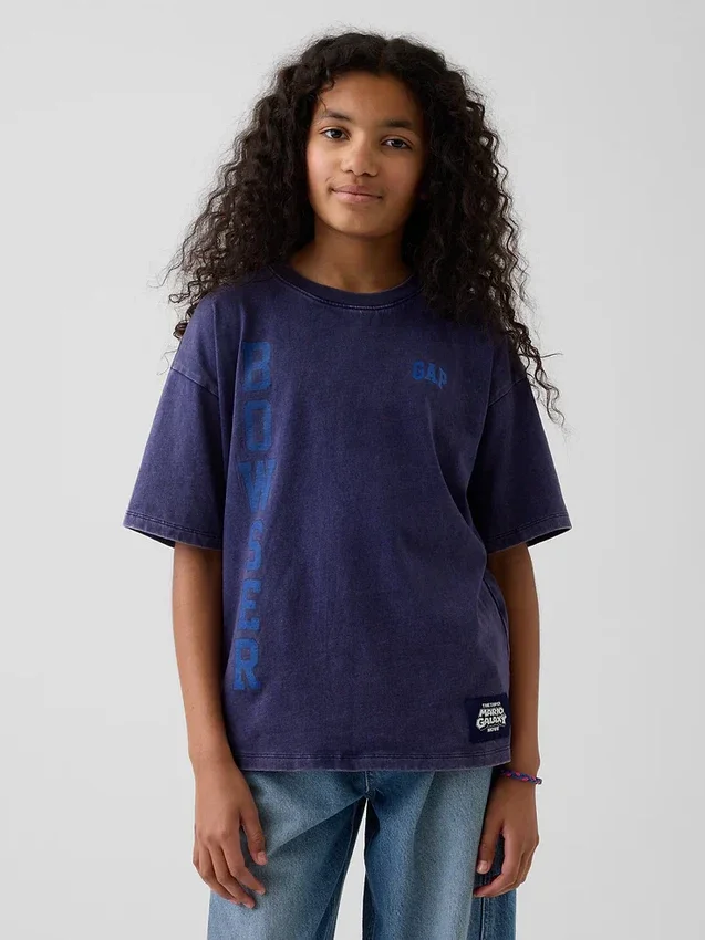 T-shirt graphique décontracté Super Mario pour enfants