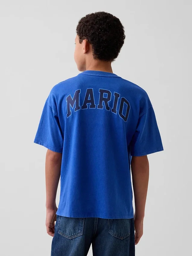 T-shirt graphique décontracté Super Mario pour enfants