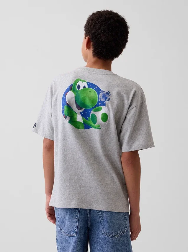 T-shirt graphique décontracté Super Mario pour enfants