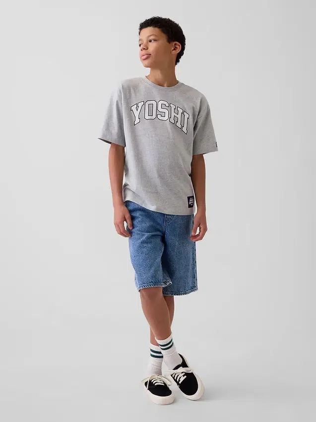 T-shirt graphique décontracté Super Mario pour enfants