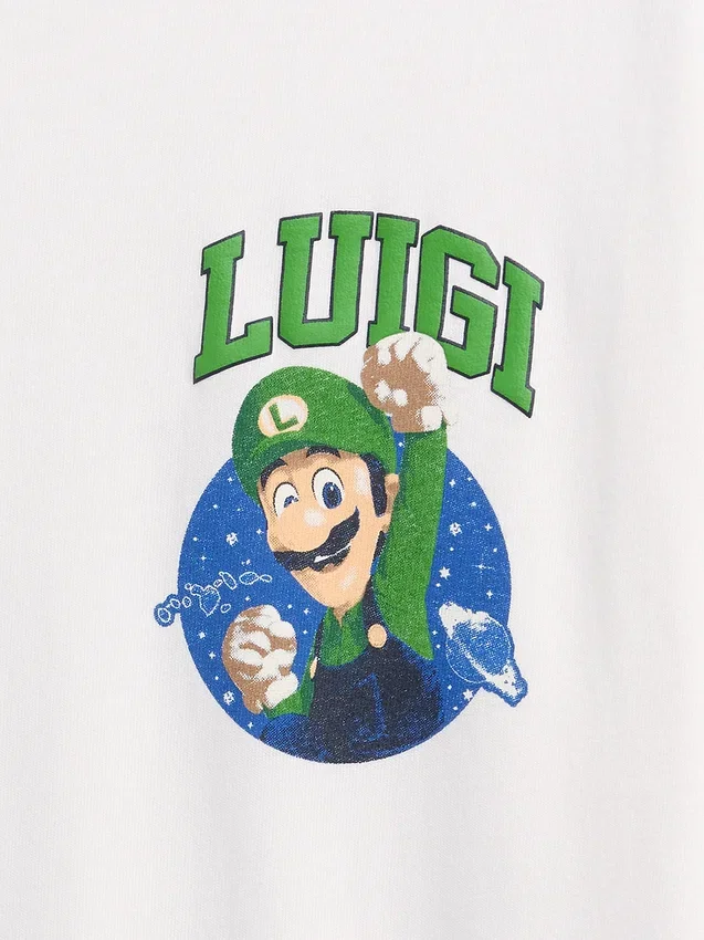 T-shirt graphique décontracté Super Mario pour enfants