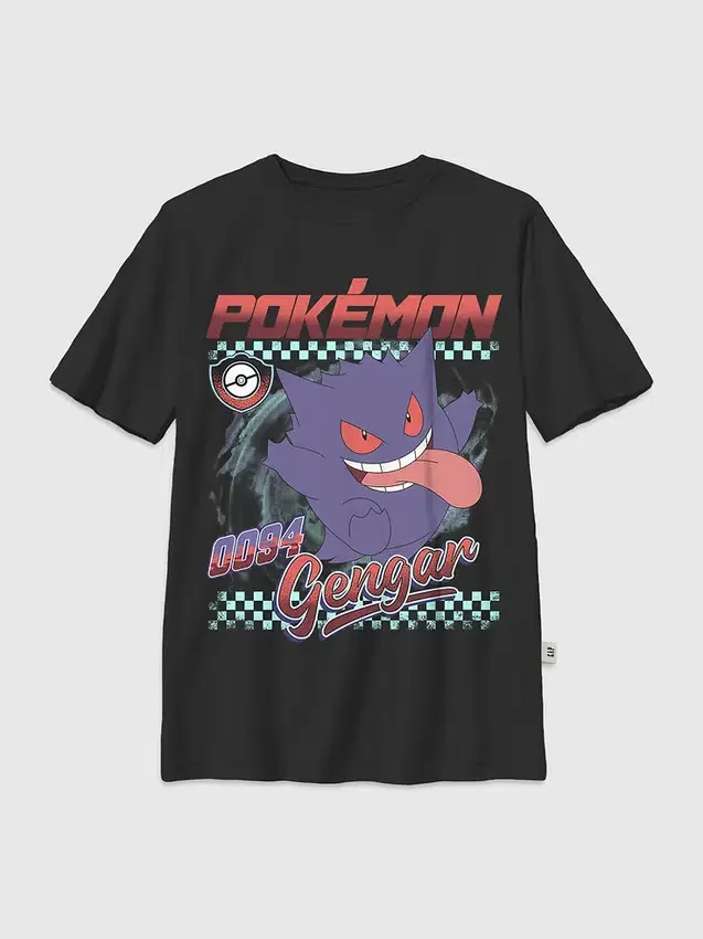 T-shirt graphique « Gengar Racer » Pokémon pour enfants