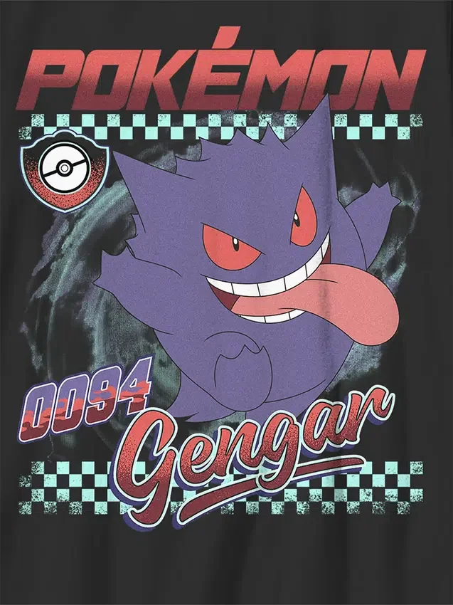 T-shirt graphique « Gengar Racer » Pokémon pour enfants