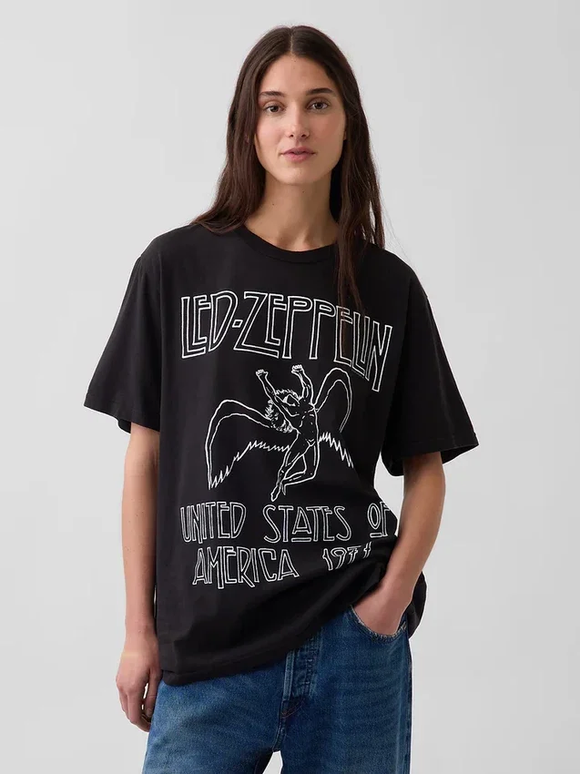 T-shirt graphique Led Zeppelin à la coupe ample