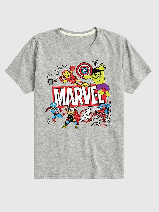 T-shirt graphique à manches courtes « Marvel Avengers Doodle » pour tout-petits