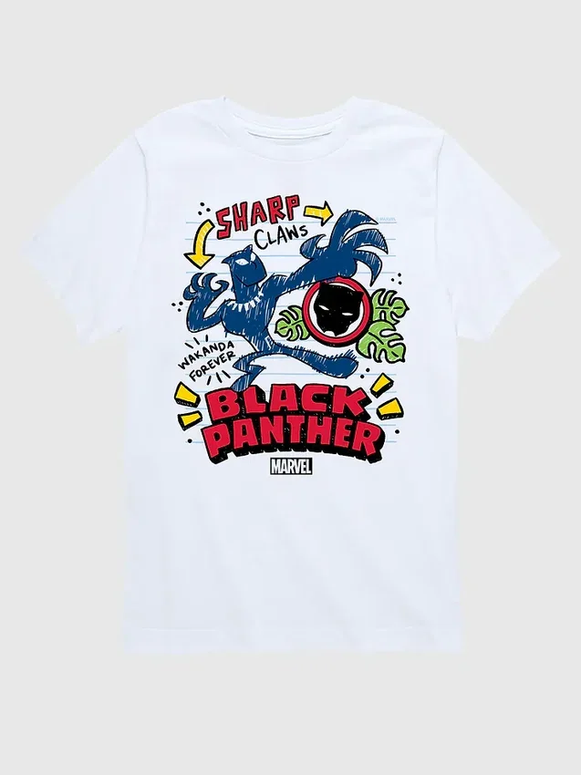 T-shirt graphique à manches courtes « Marvel Black Panther Doodle » pour tout-petits