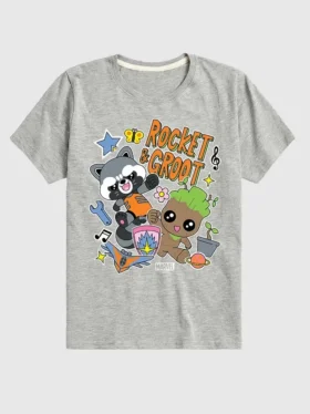 T-shirt graphique à manches courtes « Marvel Groot et Rocket » pour tout-petits