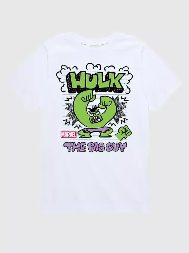 T-shirt graphique à manches courtes « Marvel : L’Incroyable Hulk » (style doodle) pour tout-petits