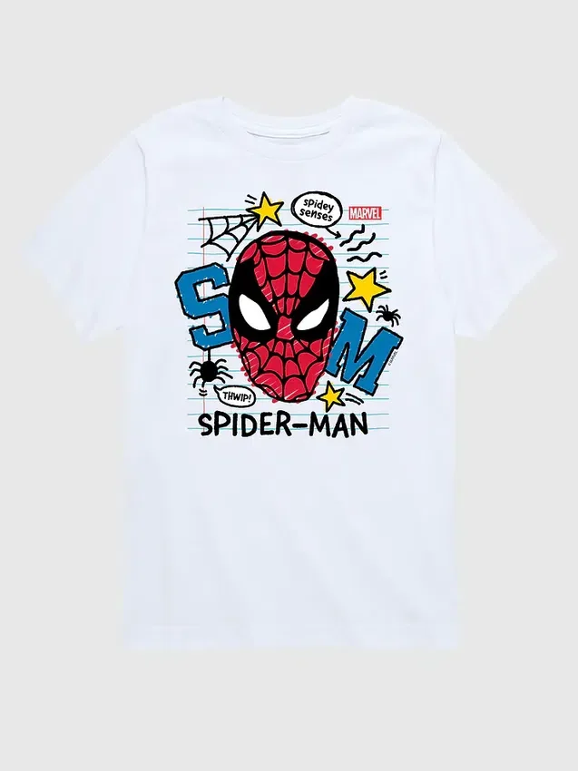 T-shirt graphique à manches courtes « Marvel Scribbled Spider-Man » pour tout-petits