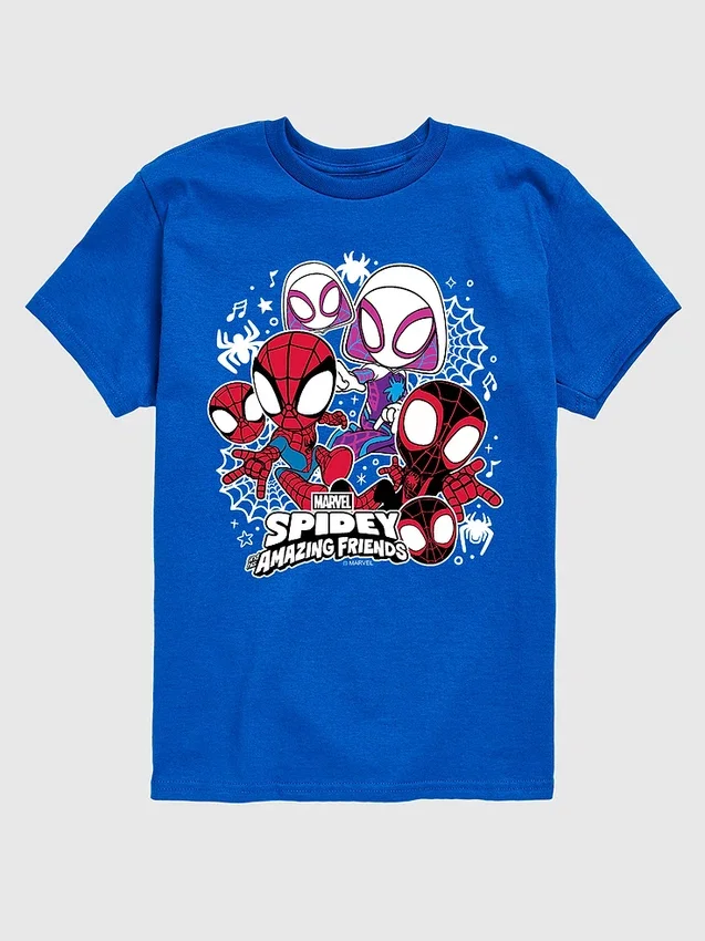 T-shirt graphique à manches courtes « Marvel Spidey et ses amis » pour tout-petits