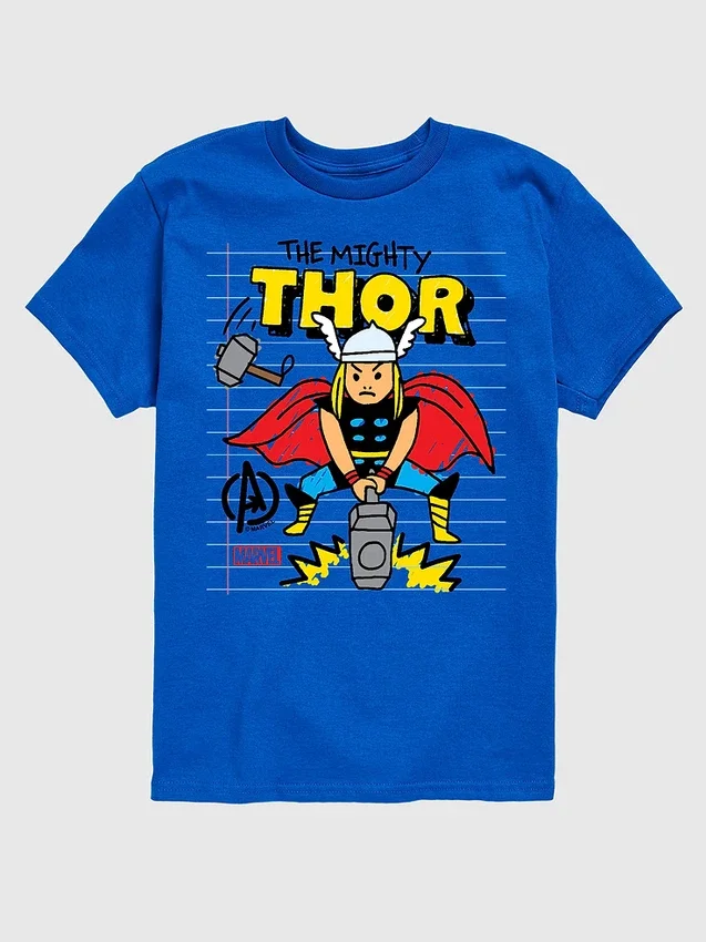 T-shirt graphique à manches courtes « Marvel Thor Doodle » pour tout-petits