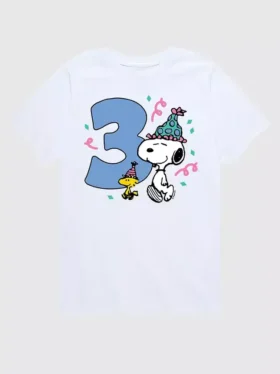 T-shirt graphique à manches courtes Peanuts pour tout-petits, 3e anniversaire