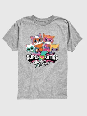T-shirt graphique à manches courtes pour tout-petits avec logo « Super Kitties »
