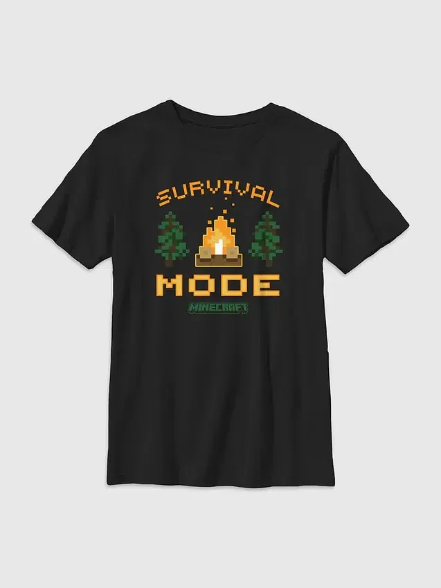 T-shirt graphique Minecraft « Mode Survie » pour enfants