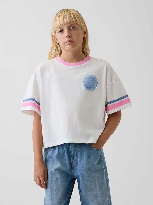 T-shirt graphique oversize et carré pour enfant