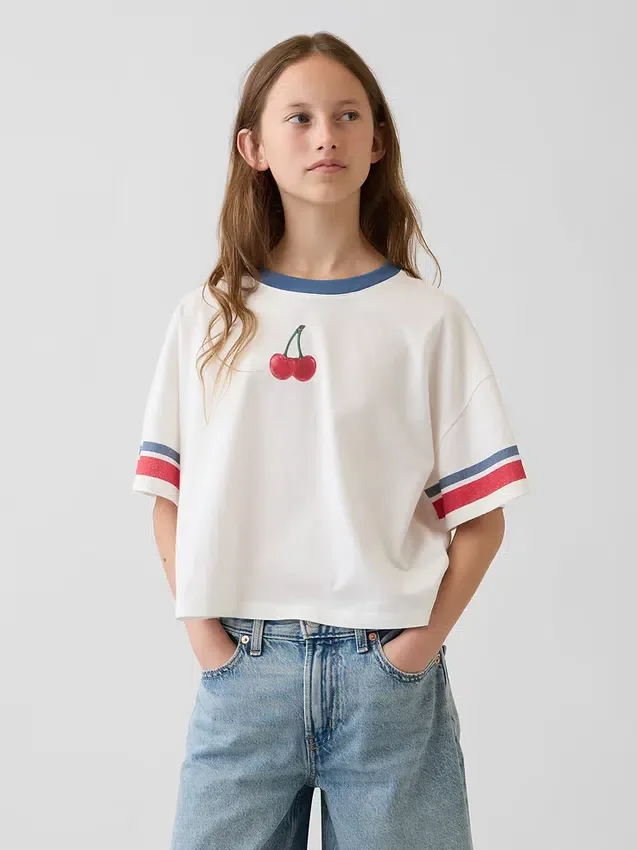 T-shirt graphique oversize et carré pour enfant