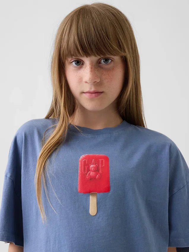 T-shirt graphique oversize et carré pour enfant